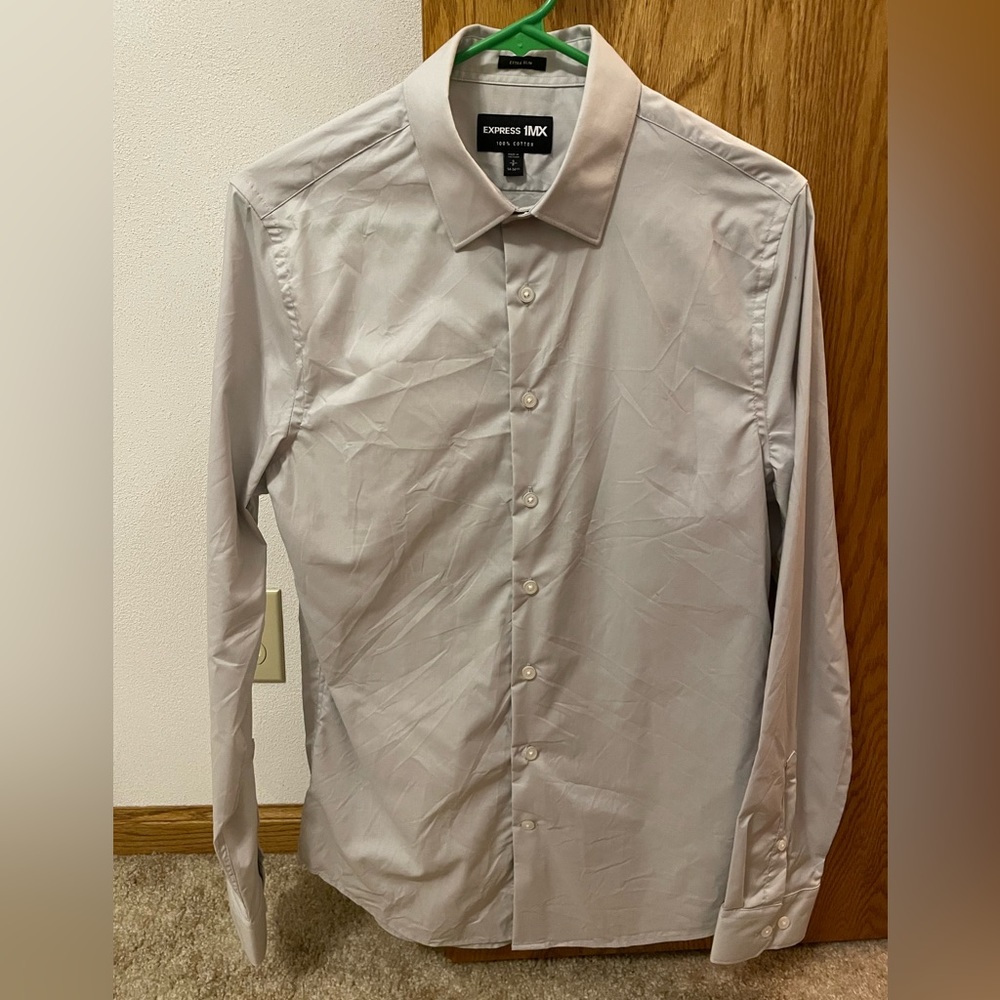 Express 1MX Men’s Button down long sleeve shirt, Size Small